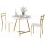 GarveeMore Mesa Redonda de Comedor con 2 Sillas, Estructura Robusta, para Comedor y Salón, 80 x 75 cm, Gris